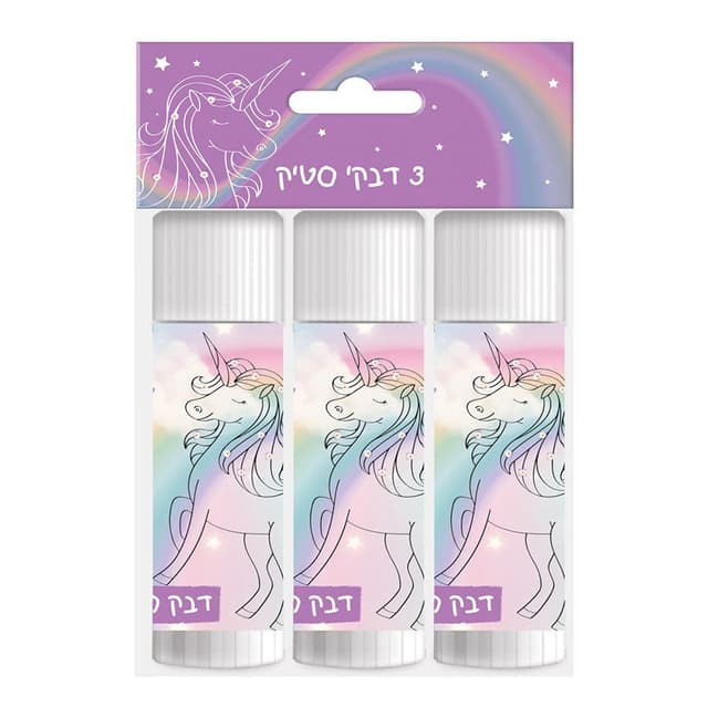 סט 3 דבק סטיק חד קרן קונים רק באטרקציה מהיבואן לצרכן