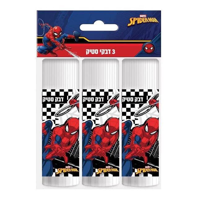 דבק סטיק 15 גרם ספיידרמן שלוש יחידות קונים רק באטרקציה