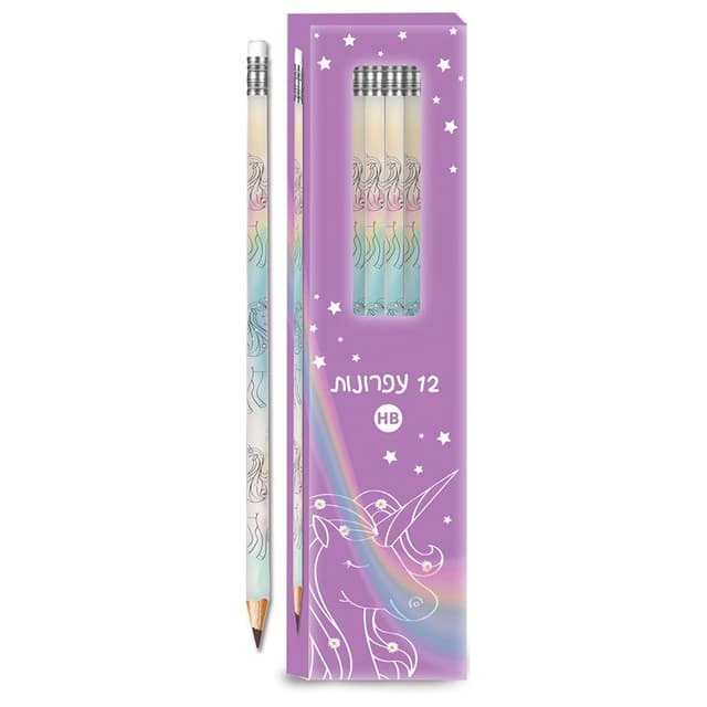 חבילת 12 עפרונות HB חד קרן אטרקציה אונליין מהיבואן לצרכן