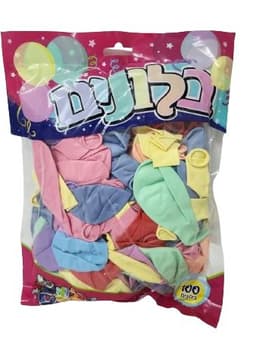 חבילת 100 בלונים בצבעי פסטלאטרקציה אונליין מהיבואן לצרכן
