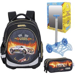 סט תיק עגלה טרולי וקלמר דגם מכוניות קונים רק באטרקציה