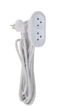 כבל מאריך כ 8 מטר 2 שקעים תקע לבןאתר אטרקציה אונליין