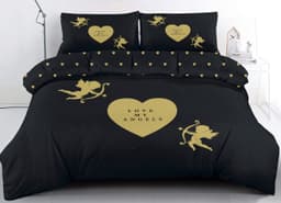 סט מצעים יחיד קומפלט 100% כותנה 90X200 BLACK & GOLD