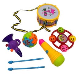 סט כלי נגינה + רעשניםמגוון צעצועי כלי נגינה לילדים בזול