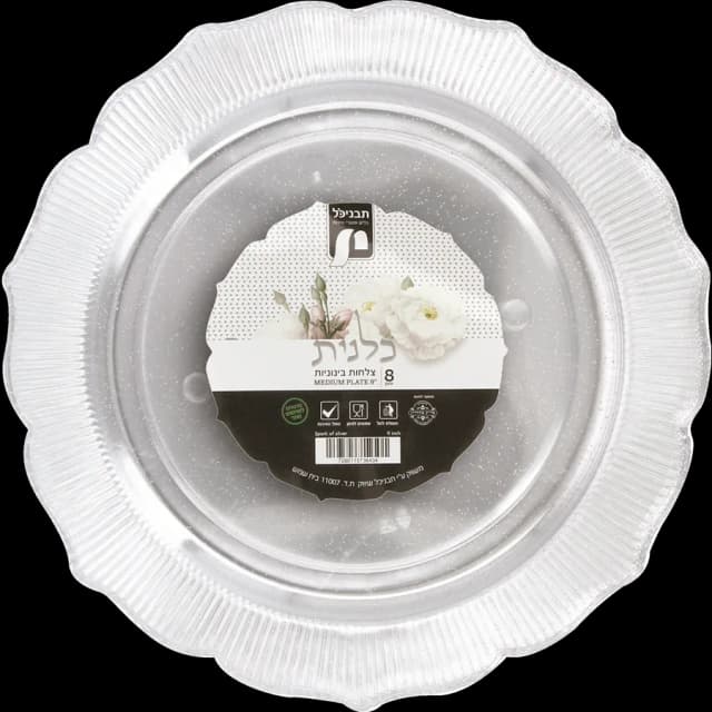 8 צלחות קטנות נצנץ כסף כ