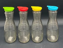 כד זכוכית לשתיה קרה 1 ליטר עם מכסה פלסטיק ציבעוני קונים רק באטרקציה מהיבואן לצרכן