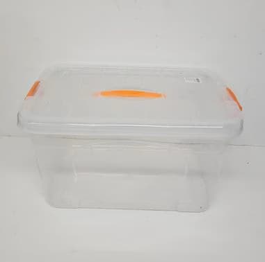 ארגז אחסון פלסטיק שקוף סגירת קליפסים כ- 34.5X23 ס"מ קונים רק באטרקציה מהיבואן לצרכן