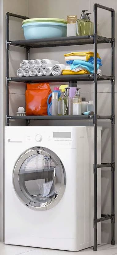 מעמד 3 מדפים מעל מכונת הכביסה - שחור קונים רק באטרקציה מהיבואן לצרכן