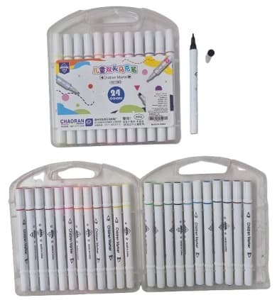 חבילה 24 טושים דו צדדי במזוודה קונים רק באטרקציה מהיבואן לצרכן