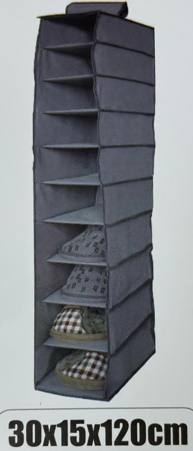 ארגונית בד לתלייה 10 קומות 30X15X120 ס"מ קונים רק באטרקציה מהיבואן לצרכן