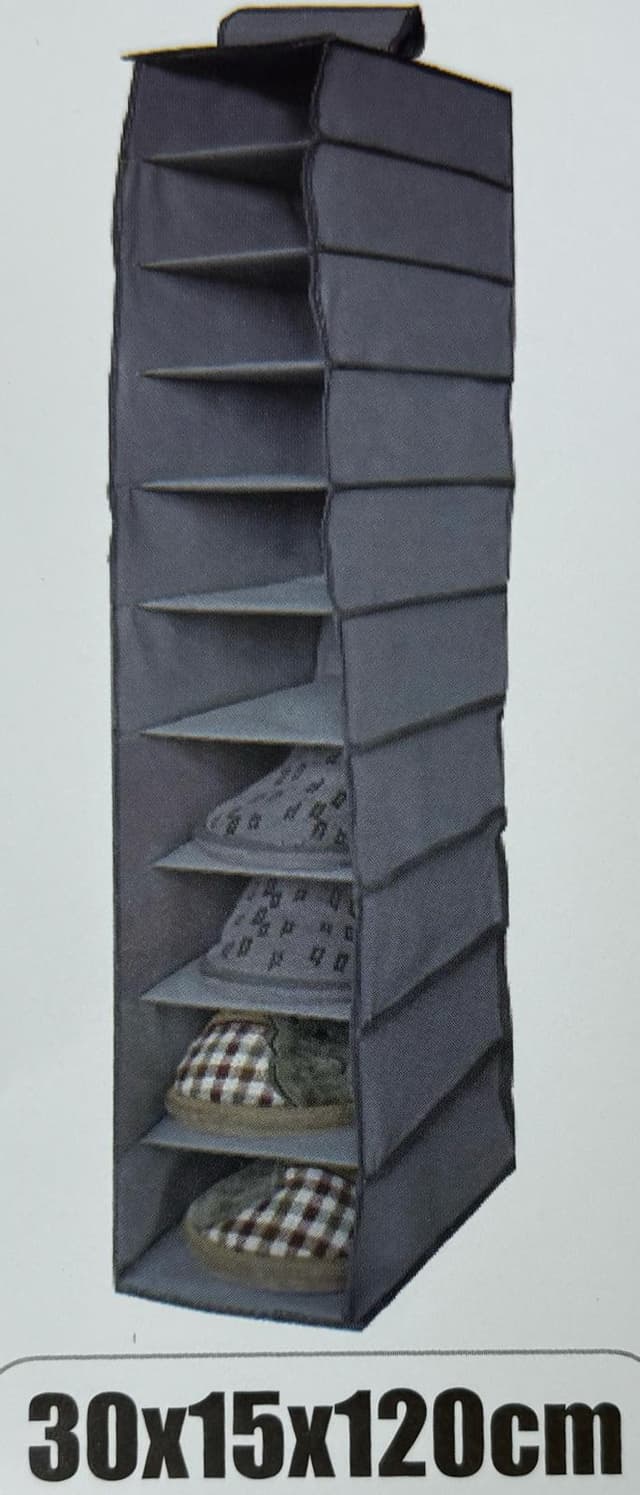 ארגונית בד לתלייה 10 קומות 30X15X120 ס"מ קונים רק באטרקציה מהיבואן לצרכן