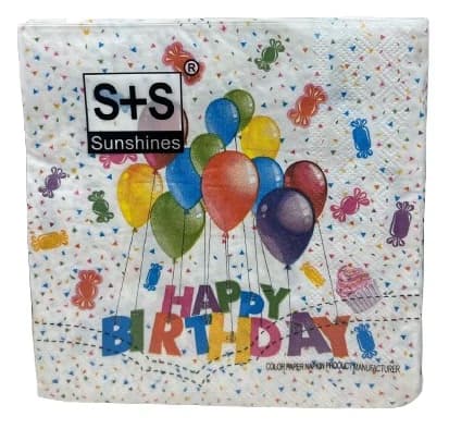 חבילה 20 מפיות דגם יום הולדת 33X33 ס"מ קונים רק באטרקציה מהיבואן לצרכן