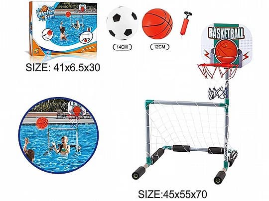 משחק כדורסל וכדורגל צף לבריכה קונים רק באטרקציה מהיבואן לצרכן