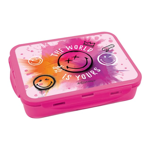 קופסת אוכל מחולקת סמיילי - THE WORLD IS YOURS קונים רק באטרקציה מהיבואן לצרכן