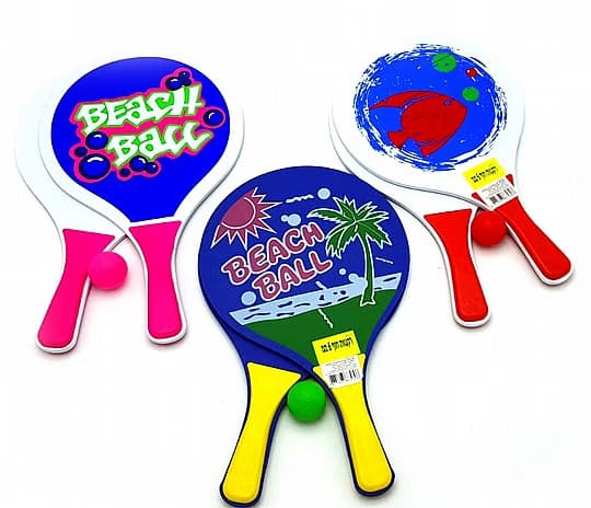 זוג מטקות חוף + כדור במבחר צבעים קונים רק באטרקציה מהיבואן לצרכן