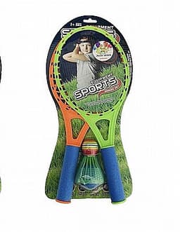 זוג מטקות רשת עם כדור נוצה וכדור פלסטיק קונים רק באטרקציה מהיבואן לצרכן