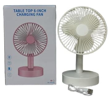 מאוורר שולחני נטען לבן / אפרסק קונים רק באטרקציה מהיבואן לצרכן