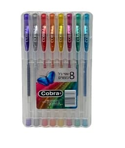 חבילה 8 עטי ג'ל בגוונים נוצצים קונים רק באטרקציה מהיבואן לצרכן