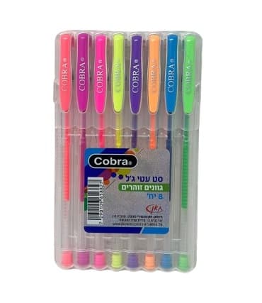 חבילה 8 עטי ג'ל בגוונים זוהרים קונים רק באטרקציה מהיבואן לצרכן