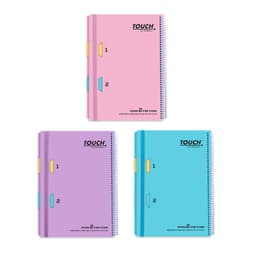 ספירלה A4 משבצות 2 נושאים כריכה עבה במיוחד עם כיס לשמירת מסמכים בצבעי פסטל קונים רק באטרקציה מהיבואן לצרכן