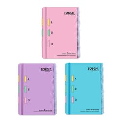 ספירלה A4 שורה 3 נושאים כריכה עבה במיוחד עם כיס לשמירת מסמכים בצבעי פסטל קונים רק באטרקציה מהיבואן לצרכן