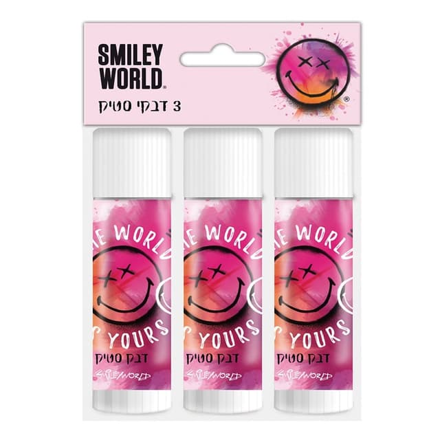 סט 3 דבק סטיק סמיילי קונים רק באטרקציה מהיבואן לצרכן