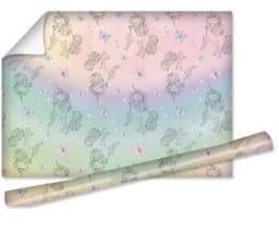 גליל נייר לעטיפה לספרים/חוברות/מחברות -פרחים תכלת