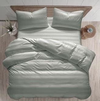 סט מצעים למיטה זוגית קומפלט 100% סאטן אל קמט דגם STRIPES - במבחר צבעים קונים רק באטרקציה מהיבואן לצרכן