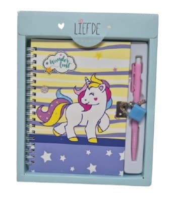 ספר זכרונות חד קרן עם מנעול ועט קונים רק באטרקציה מהיבואן לצרכן