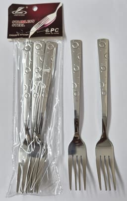 6 יחידות מזלגות נירוסטה - דגם עיגולים קונים רק באטרקציה מהיבואן לצרכן