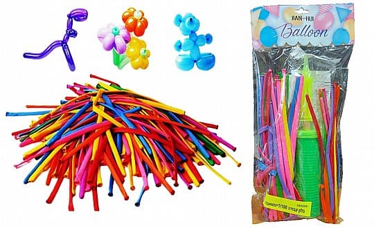 100 בלוני נקניק צבעוניים עם משאבה קונים רק באטרקציה מהיבואן לצרכן