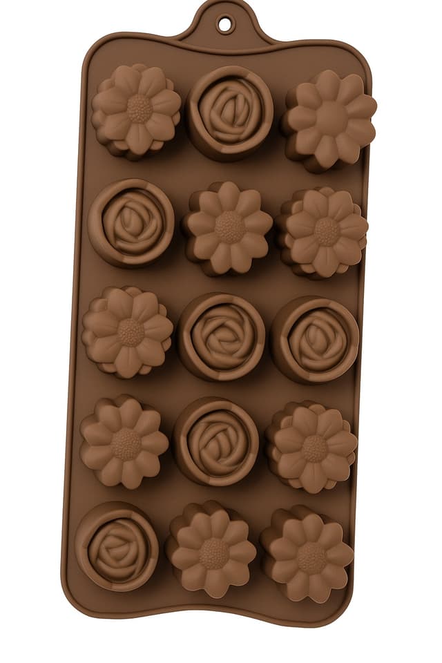 תבנית סיליקון לפרלינים דגם פרחים קונים רק באטרקציה מהיבואן לצרכן