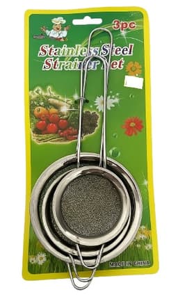 סט 3 מסננות נירוסטה קוטר 6/8/10 ס"מ קונים רק באטרקציה מהיבואן לצרכן