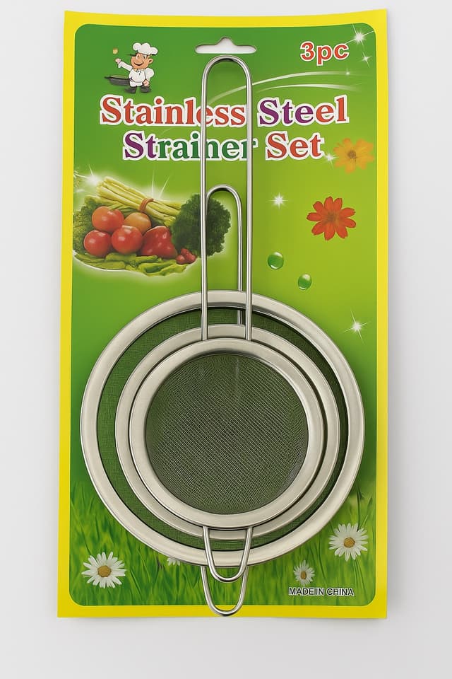 סט 3 מסננות נירוסטה קוטר 12/14/16 ס"מ קונים רק באטרקציה מהיבואן לצרכן