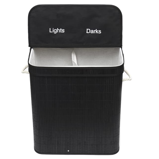 סל כביסה במבוק מחולק - שחור קונים רק באטרקציה מהיבואן לצרכן