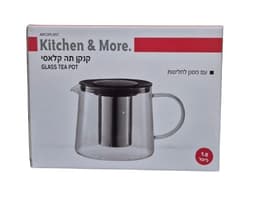 קנקן תה קלאסי זכוכית עם מסננת לחליטות - 1.5 ליטר קונים רק באטרקציה מהיבואן לצרכן