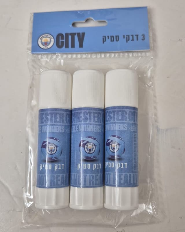 סט 3 דבק סטיק מנצ'סטר סיטי קונים רק באטרקציה מהיבואן לצרכן