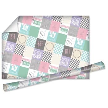 גליל נייר לעטיפה לספרים/חוברות/מחברות -פרחים תכלת