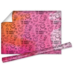 גליל נייר לעטיפה לספרים/חוברות/מחברות -פרחים תכלת