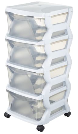 מגירון אחסון עם גלגלים – 4 קומות לבן קונים רק באטרקציה מהיבואן לצרכן