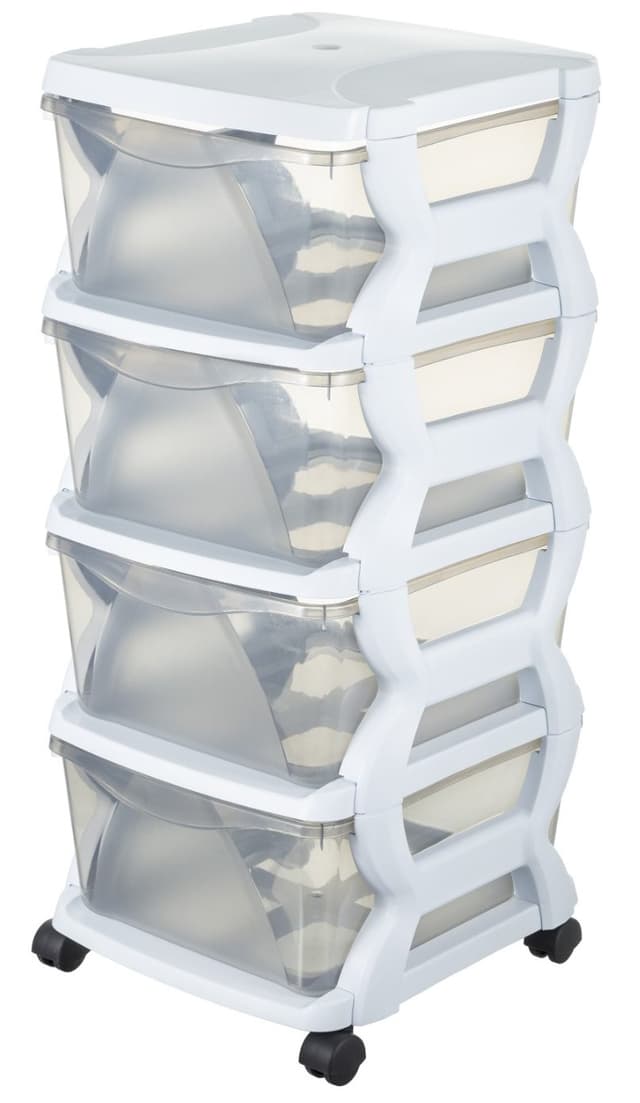 מגירון אחסון עם גלגלים – 4 קומות לבן קונים רק באטרקציה מהיבואן לצרכן