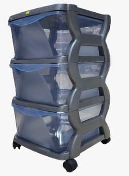 מגירון אחסון עם גלגלים – 3 קומות אפור קונים רק באטרקציה מהיבואן לצרכן