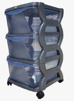 מגירון אחסון עם גלגלים – 3 קומות אפור קונים רק באטרקציה מהיבואן לצרכן