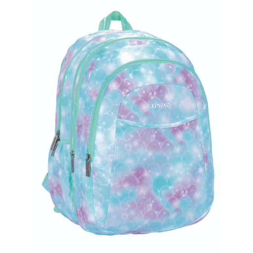 תיק גב אקספלור 2 ב1 תפרים שחור תכלת אפור באטרקציה אונליין מהיבואן לצרכן