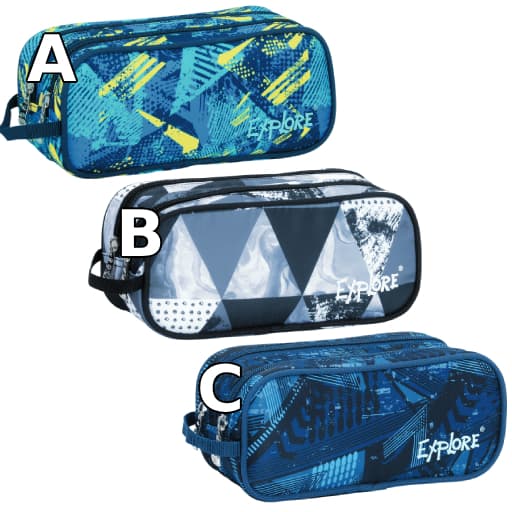 קלמר אקספלור 2 תאים - כחול צהוב/ שחור אפור / כחול תכלת קונים רק באטרקציה מהיבואן לצרכן