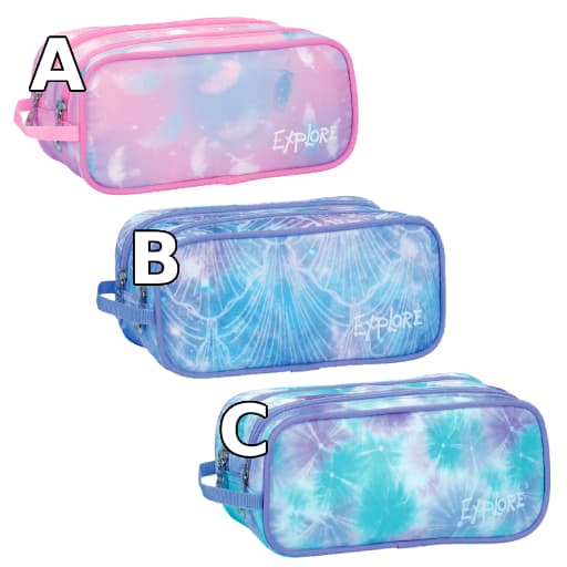 קלמר אקספלור 2 תאים - נוצות ורוד/ צדפים סגול/ נוצות סגול קונים רק באטרקציה מהיבואן לצרכן