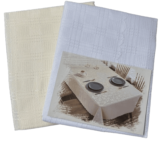 מפת שולחן בד כ- 230X140 ס"מ לבן/ שמנת קונים רק באטרקציה מהיבואן לצרכן