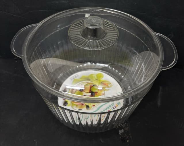 סיר אקריליק להגשה עם מכסה קוטר כ- 19 ס"מ קונים רק באטרקציה מהיבואן לצרכן