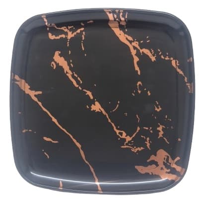 מגש חד פעמי מרובע כ - 30X30 ס"מ צבע שחור עם ברונזה קונים רק באטרקציה מהיבואן לצרכן