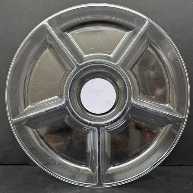 מגש עגול מחולק ל6- קטן שקוף